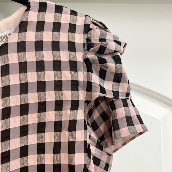 Dress the Population Gingham Tie Front Top - Picture 2 of 7